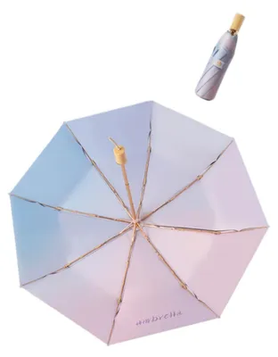 Productafbeelding van INF UPF50+ Zon- en Regenparaplu met 8 Spaken Versterkt Frame — 210T Zwart Gecoat Doek en Luchtvaartklasse Aluminium Spaken