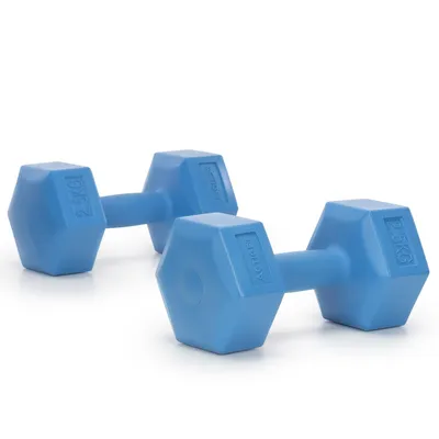 Produktbild von ACTIGET 2x2,5kg Sechskanthanteln für Fitnessübungen, Gewichte, 2er-Set, blau