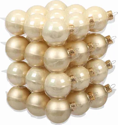 Produktbild von 36 Christbaumkugeln Glas 4cm Weihnachtskugel Kugel 40mm Baumschmuck Weihnachten, Farbe:champagner