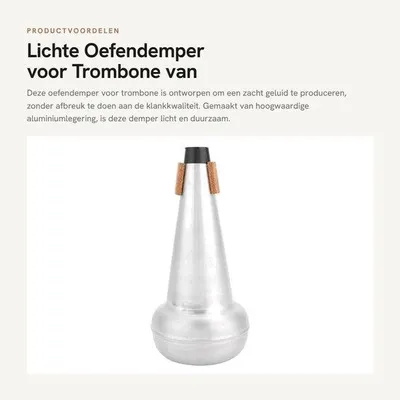 Produktbild von Posaunenstößel – Leichtgewicht – Übungstößel – Aluminiumlegierung – Langlebig – Leiser Klang – Perfekt für Musikliebhaber – Posaunenstößel