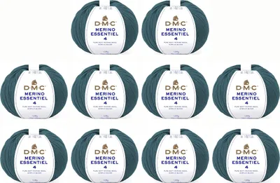 Image de 10 pelotes de DMC Merino Essentiel-4 – fil Aran haut de gamme composé à 50 % de Laine et à 50 % d'acrylique, 8149 (couleur 888)