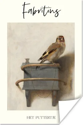 Produktbild von MuchoWow® Poster Alte Meister - Der Stieglitz - Carel Fabritius 20x30 cm - Papierdruck