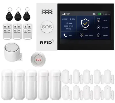 Immagine prodotto di Sistema di allarme di sicurezza, telecomando, compatibile con la domotica, kit 2G Wi-Fi