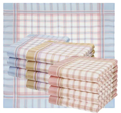 Produktbild von Betz 12 Stück Damen Stoff Taschentücher Paloma 4 Größe 28x28 cm 100% Baumwolle Farbe - 45679 Dessin 5