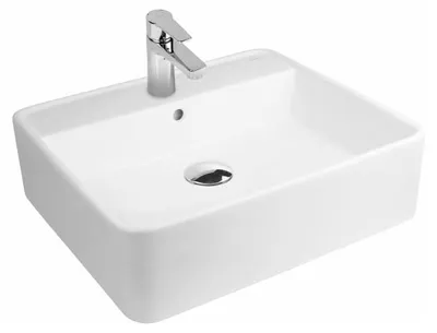 Imagen del producto de OLTENS, lavabo rectangular para encimera, 50,5 x 46 cm, con orificio para grifo, con tecnología SmartClean