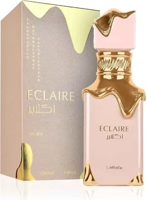 Produktbild von Lattafa Eclaire Eau de Parfum 100 ml – Blumig-fruchtiger Gourmand-Duft für Frauen | Süße aus Karamell, Milch & Vanille + Heartforcards Versandschutz