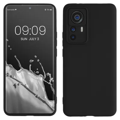 Produktbild von kwmobile Handyhülle für Xiaomi 12T Pro Hülle - weiches Handy Silikon Case - Schutzhülle Cover - Schwarz matt