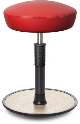 Produktbild von Sitz- Stehhocker Free Regular Hutsitz Boxmark Leder Rot schwarz /cremeweiß.