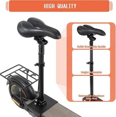 Zdjęcie produktu dla Siedzenie do hulajnogi elektrycznej – amortyzujące/miękkie/oddychające – regulacja wysokości 51–63 cm – do Ninebot Max G30
