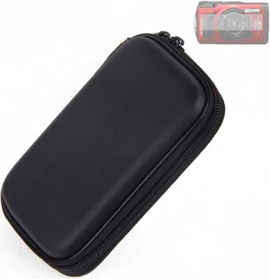 Produktbild von Kamera Tasche Hard Case Hardcase Schutz Hülle für Kompaktkamera kompatibel mit Olympus OM System Tough TG-7 und Platz für Speicherkaten,