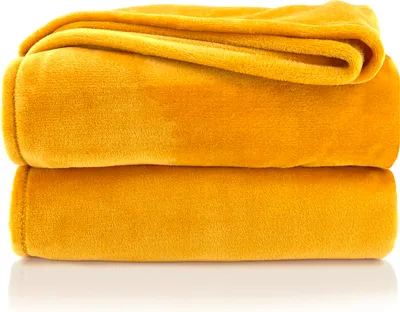 Obrázek produktu pro heimtexland ® útulná přikrývka SUPER SOFT flanelová přikrývka na pohovku typ 380 šafrán 170 x 130 cm