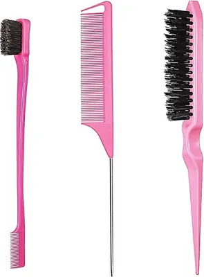Image de set de 3 peignes à cheveux Coiffeur Poils de coupe Peigne True Rosa