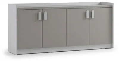 Produktbild von Grauer Büroschrank Designerschrank aus Holz stilvoller Schrank moderner