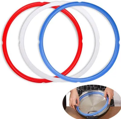 Produktbild von Silikon-Dichtungen 6 Liter, rot/blau und transparent, 3er-Pack