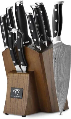 Produktbild von Professionelles 9-teiliges Küchenmesserset mit Messer-Schärfer und Scheren