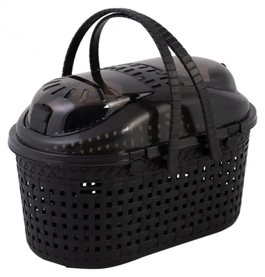 Productafbeelding van Kattenmand transportmand kat - L45 x D29 x H28,5 cm - Zwart - Dubbele opening