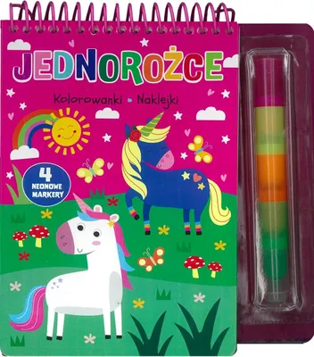 Produktbild von Einhörner. Malbuch, Aufkleber, 4 Neonmarker