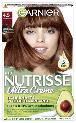 Zdjęcie produktu dla Garnier Nutrisse, 4.5 Schokobraun, Farba do włosów (PRODUKT Z NIEMIEC)