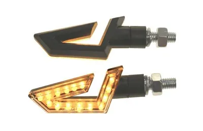 Produktbild von Motorrad LED Blinker Bullhorn schwarz klar