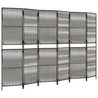 Produktbild von vidaXL Paravent 6-tlg. Grau Poly Rattan