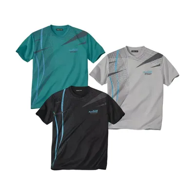 Produktbild von Atlas For Men - T-Shirt für Herren (3er-Pack) AF960 (4XL) (Grau/Schwarz/Grün)