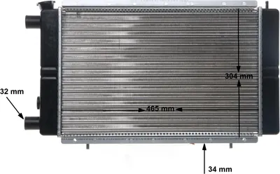 Produktbild von Kühler Motor Rippen mechanisch gefügt 480 mm - 307 mm MAHLE für u.a. RENAULT 18