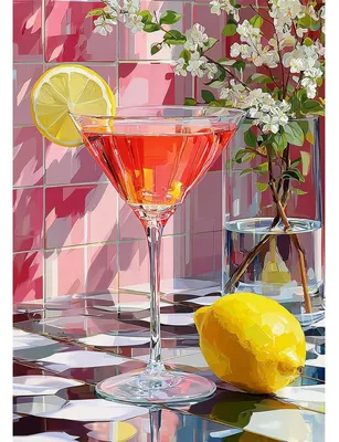 Obrázok produktu pre Sada na maľovanie diamantmi "Rosa Cocktail", 30x40 cm