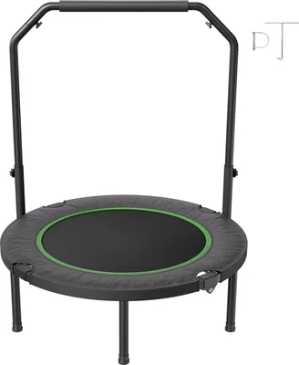 Produktbild von SucceBuy Faltbares Mini-Trampolin,40Zoll Fitness-Rebounder,Max.Belastung 330lbs,Stabil und Leise,4-stufig verstellbarer Schaumstoffgriff,Ideal für das Training von Erwachsenen im Innen-und Außenbereich