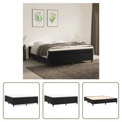 Produktbild von The Living Store Bettgestell Schwarz 180×200 cm Samt