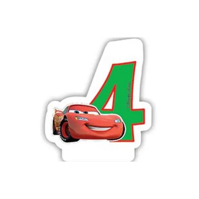 Produktbild von Disney Cars Neon Geburtstagskerze Kerze 4 Party Kinder Geburtstag Mottoparty