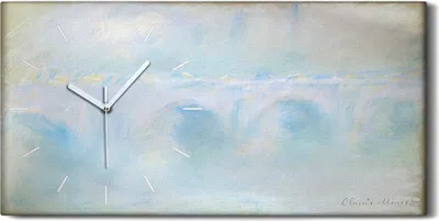 Produktbild von Küchenuhr Bürouhr Leinwand Uhr Geräuschlos Kunstdruck 60x30 Waterloo Brücke - weiße Hände