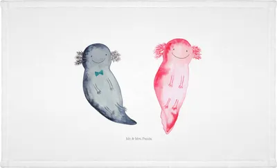 Produktbild von Mr. & Mrs. Panda Handtuch Axolotl Freundin - Weiß - Geschenk, Paar, Valentinstag, kleines, 50x100, Liebe, Flauschtuch, gesichtstuch, gesichtshandtuch
