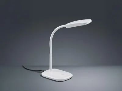 Produktbild von Moderne LED Schreibtischleuchte flexibel in Weiß, 36cm hoch mit Touch Dimmer