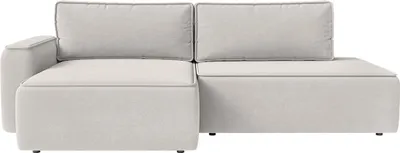 Produktbild von FEDVE Ecksofa Sarro aus Velvet mit Schlaffunktion, Weiß