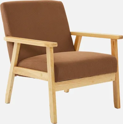 Produktbild von sweeek - Skandinavischer Sessel aus Holz und Cord - Braun