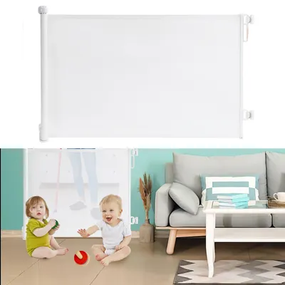 Image de Jopassy Barrière de sécurité extensible Barrière de sécurité Roll, extensible 0-180 cm pour enfants et animaux, blanche