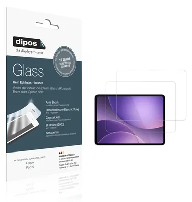 Produktbild von 2x Schutzfolie für Oppo Pad 5 - Anti-Shock 9H Folie dipos Glass Kunststoffglas