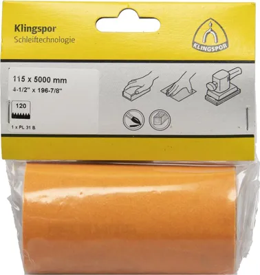 Produktbild von Klingspor Finishingpapier PL 31 Breite 115 x Länge 5000 Körnung 120 Rolle Länge 5m - 241820