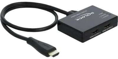 Produktbild von Delock HDMI Splitter 1 x HDMI in > 2 x HDMI out 4K 60 Hz