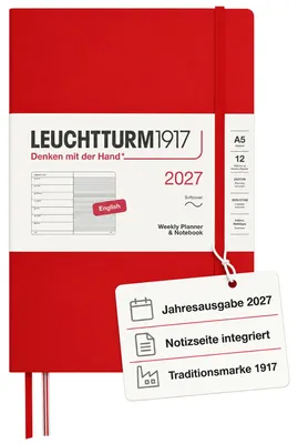 Produktbild von LEUCHTTURM1917 Wochenkalender 2027 Medium (A5) mit Notizbuch, liniert - Terminpl