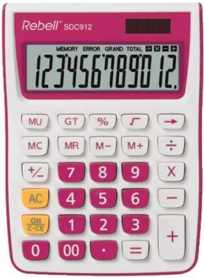 Produktbild von Rebell SDC912 - Desktop - Einfacher Taschenrechner - 12 Ziffern - 1 Zeilen - Batterie/Solar - Pink