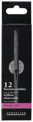 Zeichenkohle-Set, 12 dicke Stücke, in Box, 20 x 5 x 3,5 cm