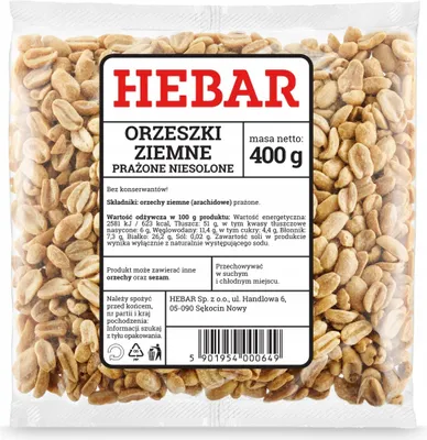 Zdjęcie produktu dla Orzeszki ziemne - Prażone orzeszki ziemne 400 G - Bez soli - Energetyczna przekąska - Do przygotowania własnego masła orzechowego