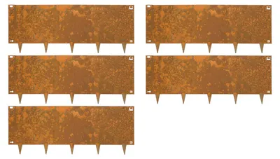 Immagine prodotto di Bordatura per prato in acciaio Corten 40 x 106 cm Flessibile - 5 pezzi