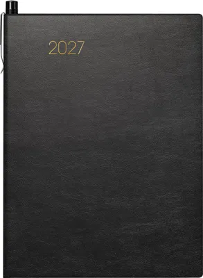 Immagine prodotto di Agenda tascabile 10x14 cm, 1 settimana/2 pagine, Pelle finta nera, 2027