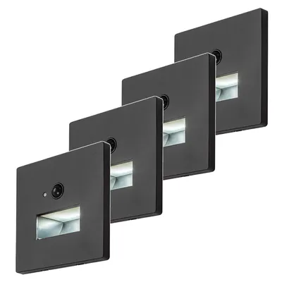 Produktbild von 4x Lunca LED-Lampe 1 W IP20 schwarz 3000, 4500, 6500 K Bewegungsmelder Lichtsensor 77197
