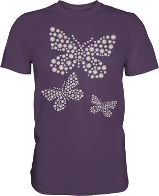 Produktbild von Frauen Gänseblümchen Schmetterlinge T-Shirt – Urban Purple / XL