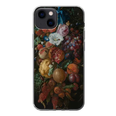 Produktbild von MuchoWow® Handyhülle Schutzhülle Hülle für iPhone 13 Früchte und Blumen - Gemälde von Jan Davidsz. de Heem Silikon Softcase Handy Hülle - Karteninhaber
