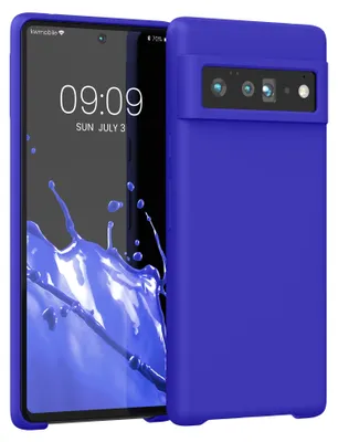 Produktbild von kwmobile Handyhülle für Google Pixel 6 Pro Hülle - Case Silikon - Kabelloses Laden - Schutzhülle Cover in Baltik Blau