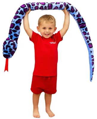 Immagine prodotto di Toyland®: Serpente di peluche gigante, alta 170 cm (5,5 piedi), disponibile in due colori diversi. 5 modelli diversi. Peluche per bambini. Colore: blu e viola